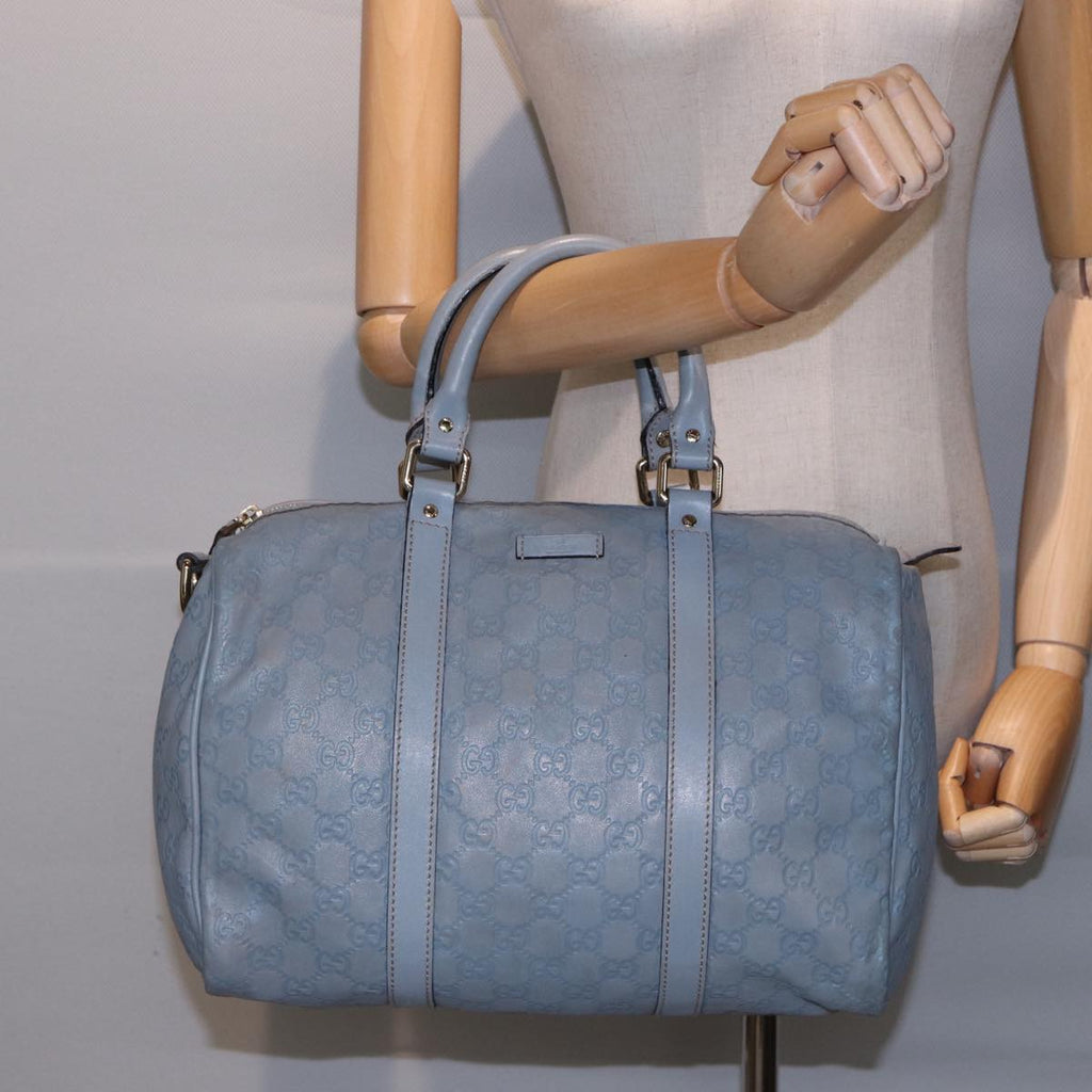 GUCCI GG Canvas Guccissima Boston Bag Blue 193603 bs15315