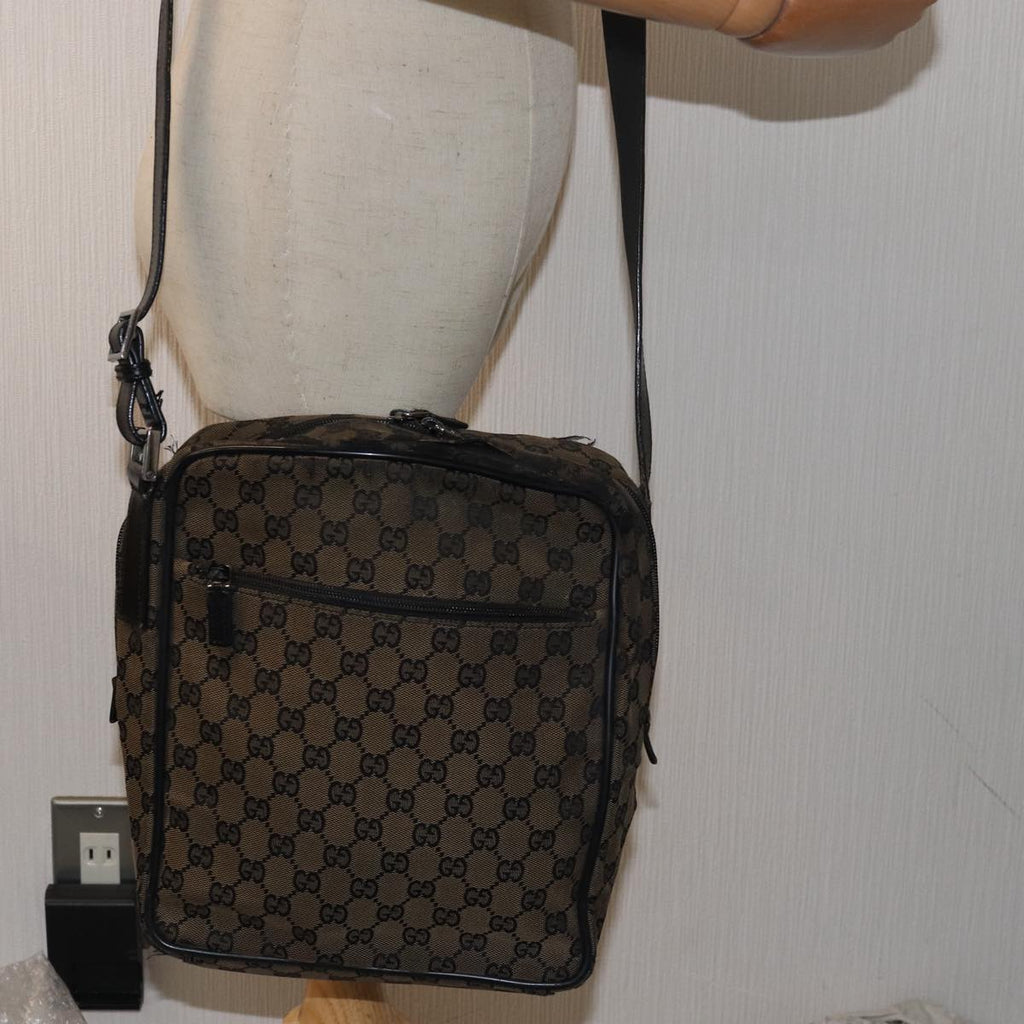 GUCCI GG Canvas Shoulder Bag Brown 018 1604 bs15334