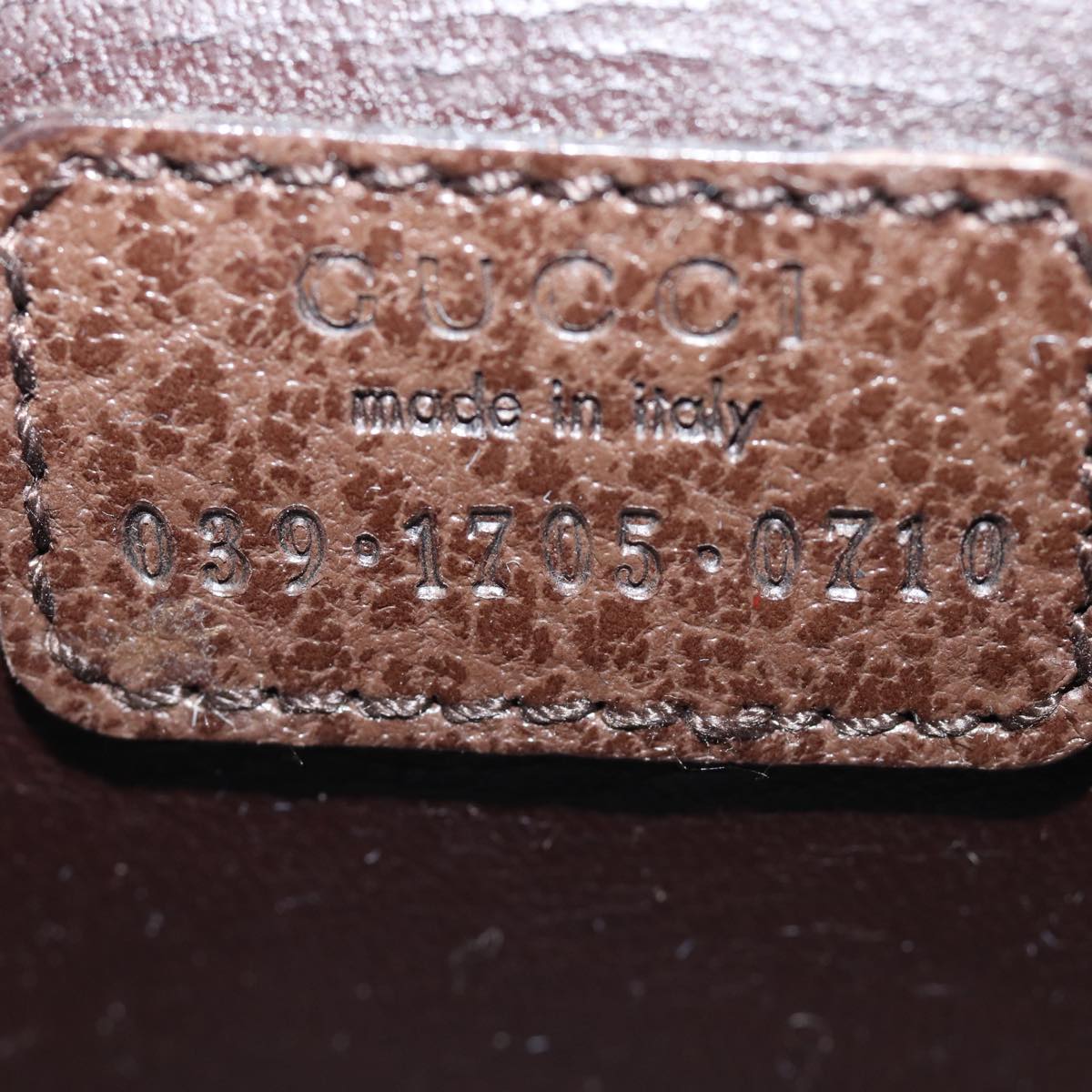 GUCCI Vanity Cosmetic Pouch Leather Brown 039 1705 0710 bs15335