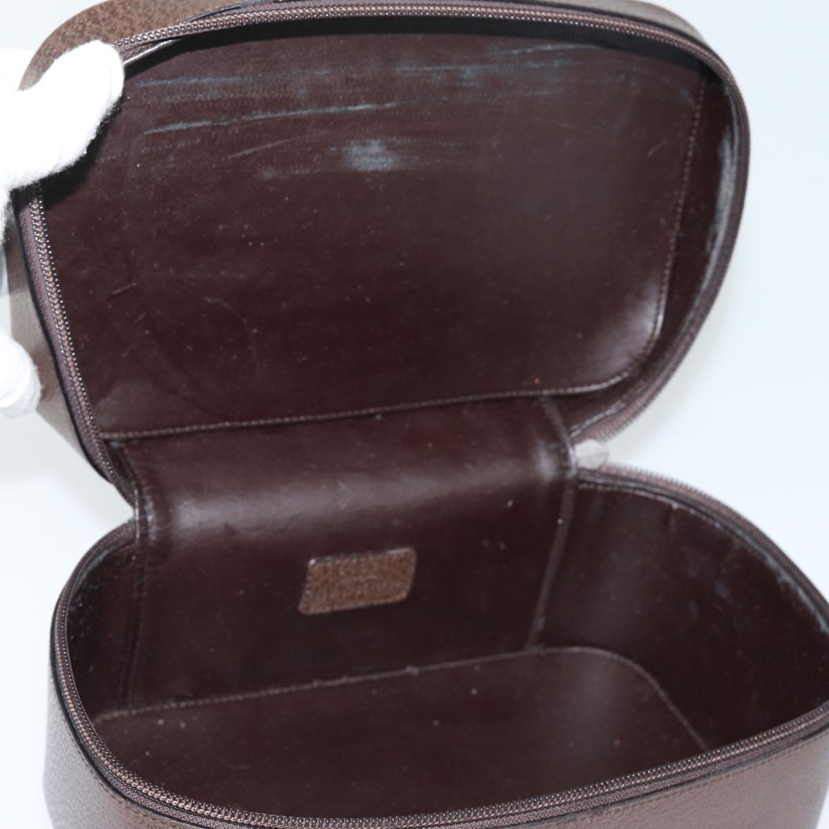 GUCCI Vanity Cosmetic Pouch Leather Brown 039 1705 0710 bs15335