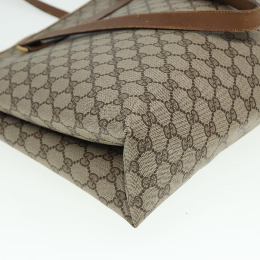 GUCCI GG Supreme Web Sherry Line Tote Bag PVC Beige Red 39 02 091 bs15336