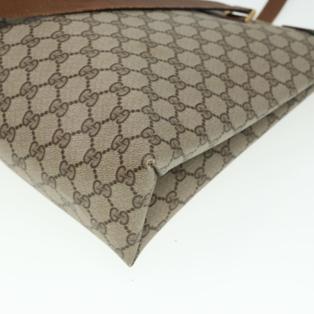GUCCI GG Supreme Web Sherry Line Tote Bag PVC Beige Red 39 02 091 bs15336