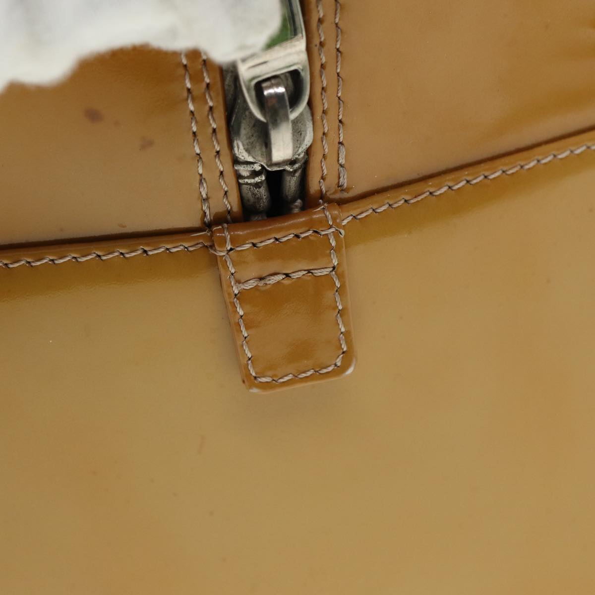 CHANEL Choco Bar Hand Bag Patent leather Yellow CC bs15398
