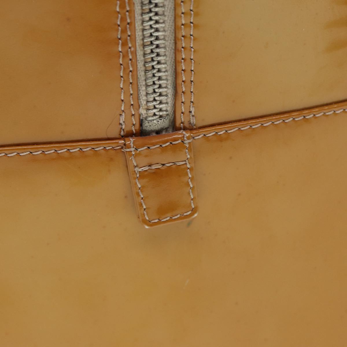 CHANEL Choco Bar Hand Bag Patent leather Yellow CC bs15398