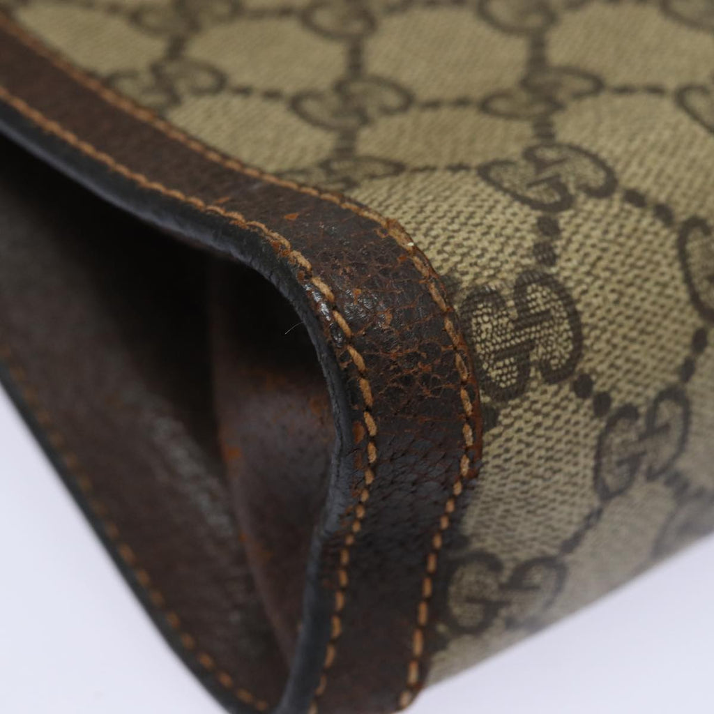 GUCCI GG Supreme Web Sherry Line Clutch Bag PVC Beige 84 01 001 bs15432