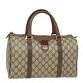 GUCCI GG Supreme Web Sherry Line Boston Bag PVC Beige 40 02 007 bs15457
