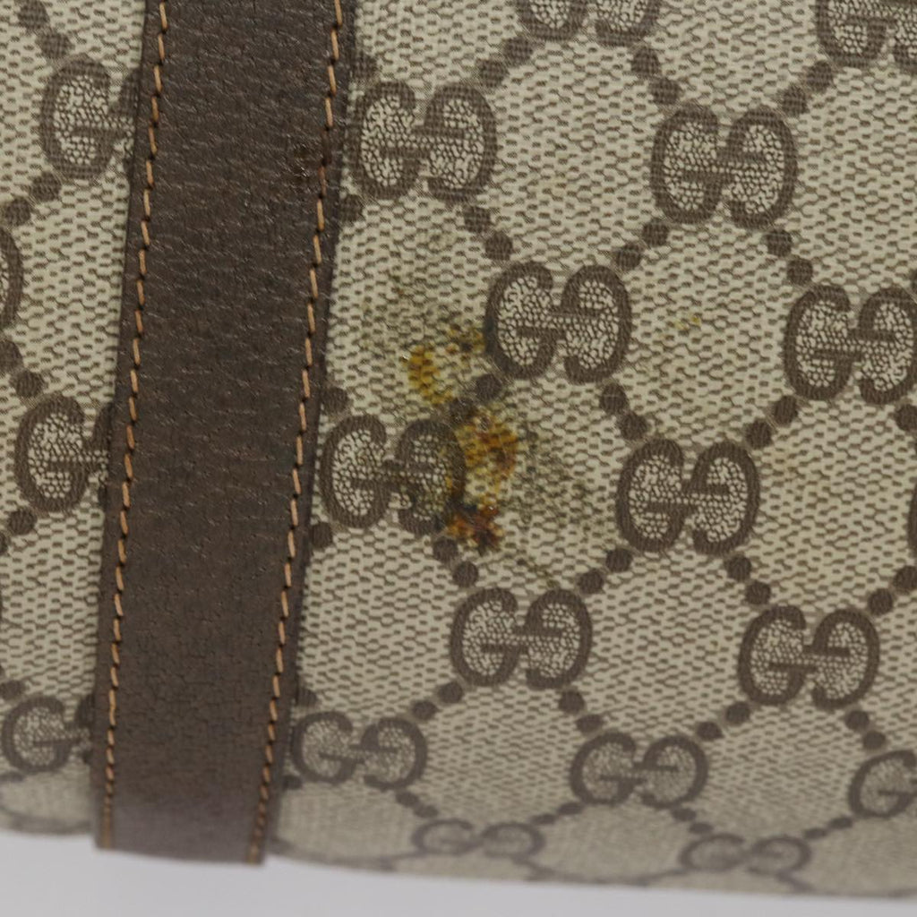 GUCCI GG Supreme Web Sherry Line Boston Bag PVC Beige 40 02 007 bs15457