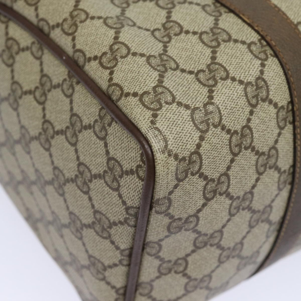 GUCCI GG Supreme Web Sherry Line Boston Bag PVC Beige 40 02 007 bs15457