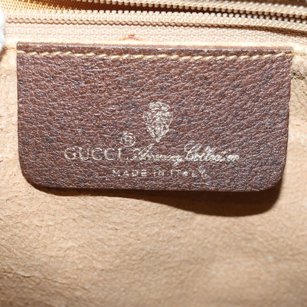 GUCCI GG Supreme Web Sherry Line Boston Bag PVC Beige 40 02 007 bs15457