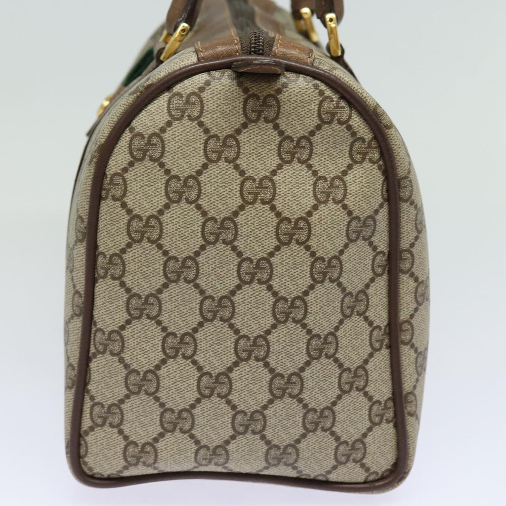 GUCCI GG Supreme Web Sherry Line Boston Bag PVC Beige 40 02 007 bs15457
