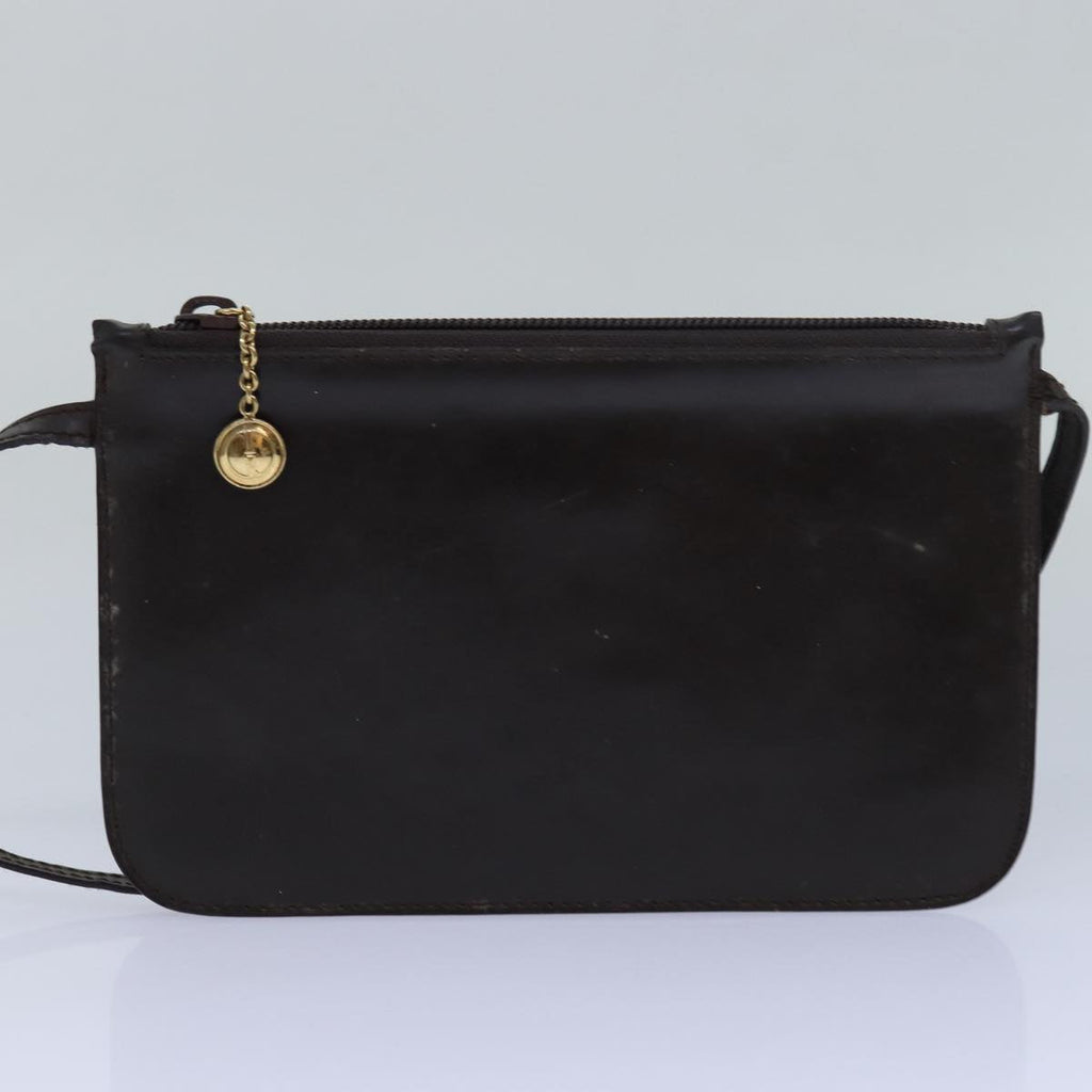 GUCCI GG Canvas Shoulder Bag Leather 2Set Brown Black bs15480