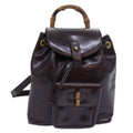 GUCCI Bamboo Shoulder Bag Leather Brown bs15496