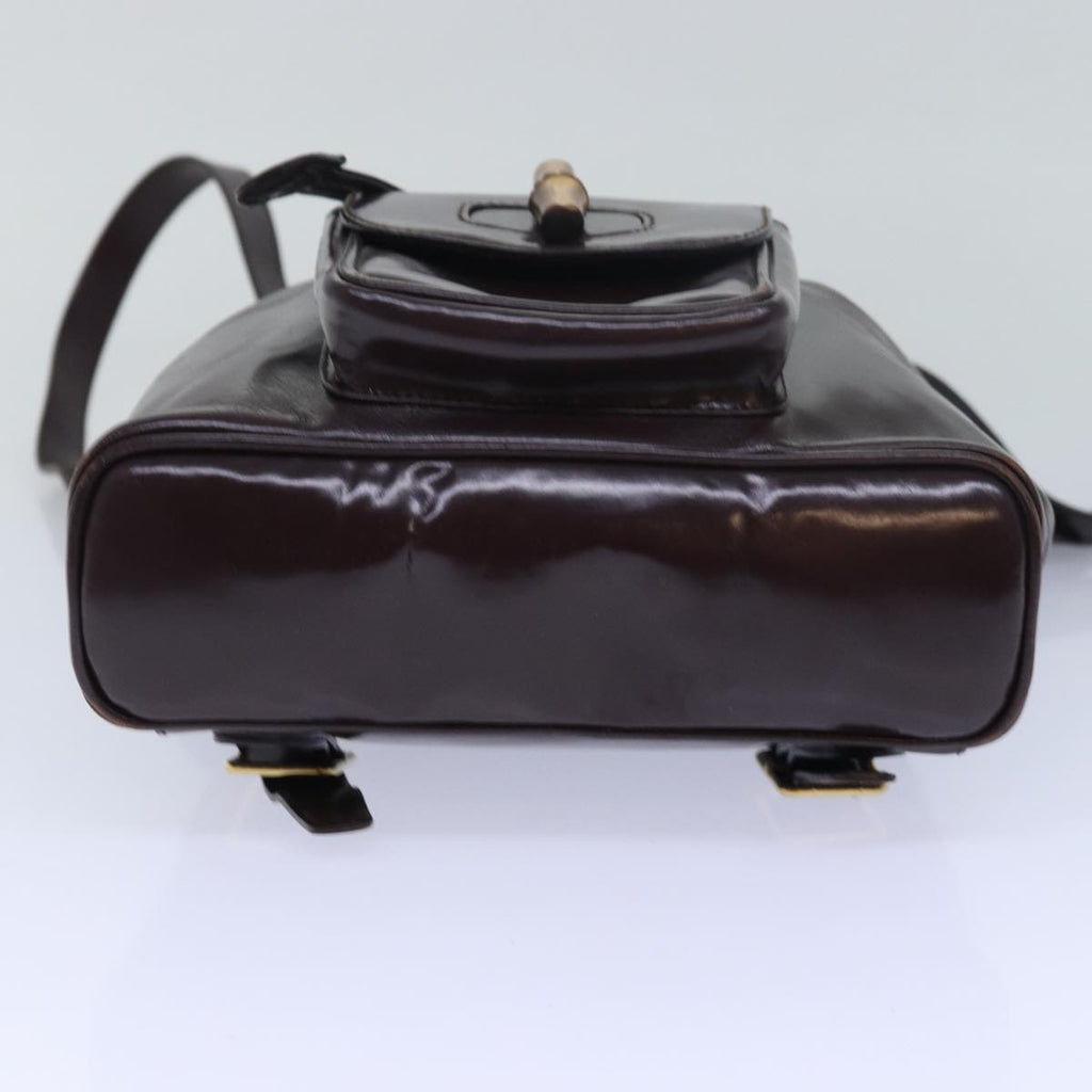 GUCCI Bamboo Shoulder Bag Leather Brown bs15496