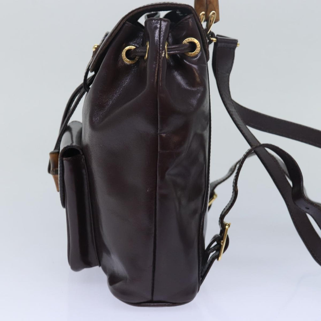 GUCCI Bamboo Shoulder Bag Leather Brown bs15496