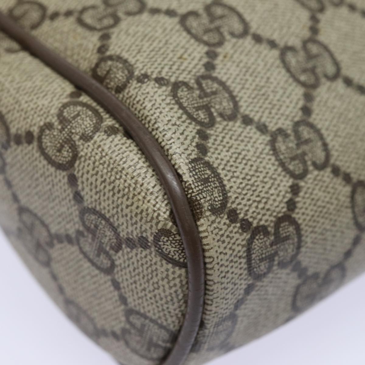 GUCCI GG Supreme Web Sherry Line Clutch Bag PVC Beige 89 01 012 bs15510