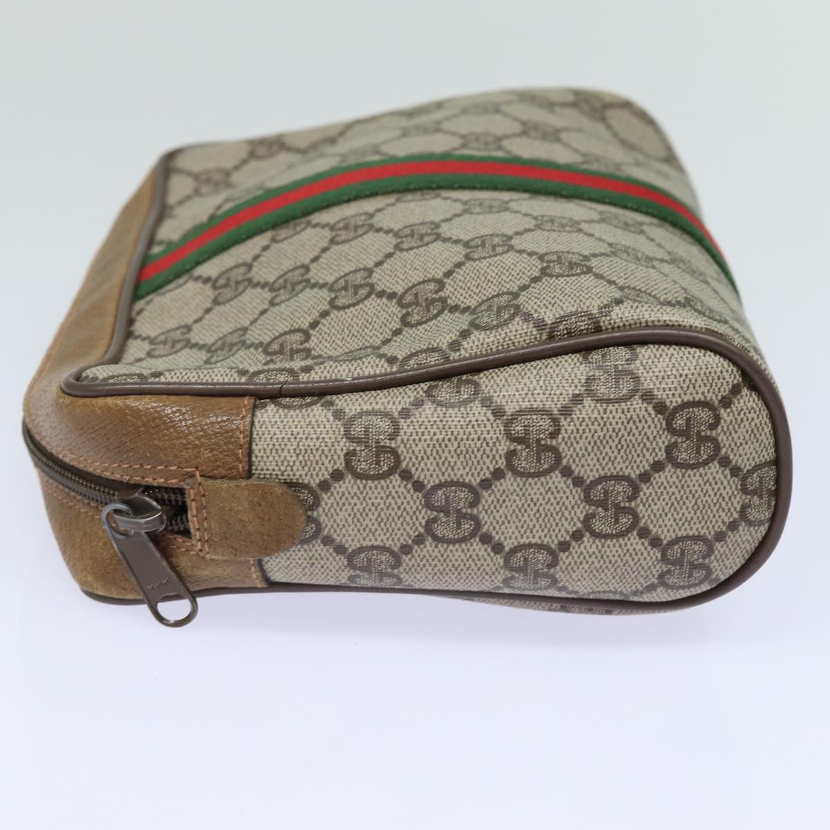 GUCCI GG Supreme Web Sherry Line Clutch Bag PVC Beige 89 01 012 bs15510