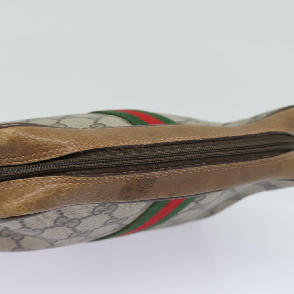 GUCCI GG Supreme Web Sherry Line Clutch Bag PVC Beige 89 01 012 bs15510
