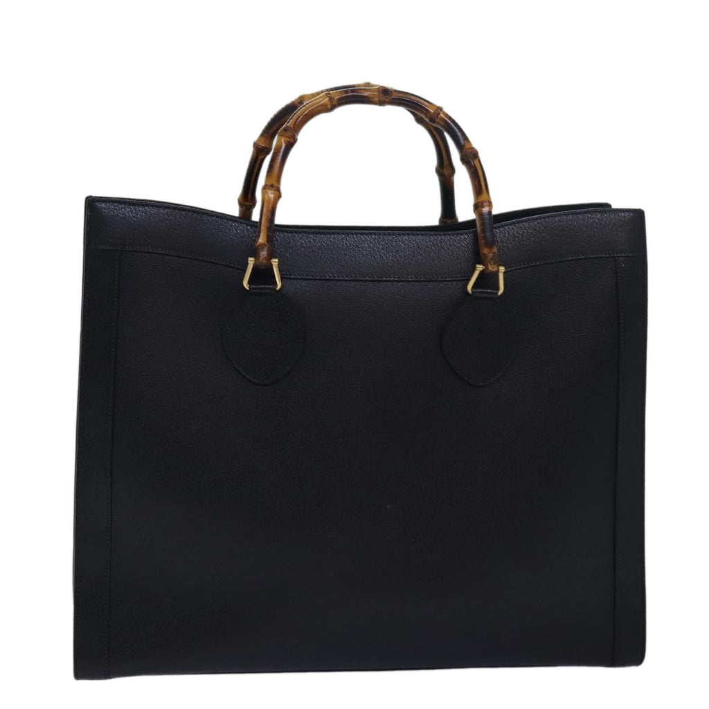 GUCCI Bamboo Hand Bag Leather Black 002 1186 0250 bs15616