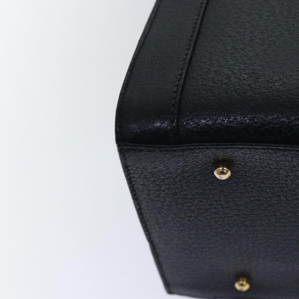 GUCCI Bamboo Hand Bag Leather Black 002 1186 0250 bs15616