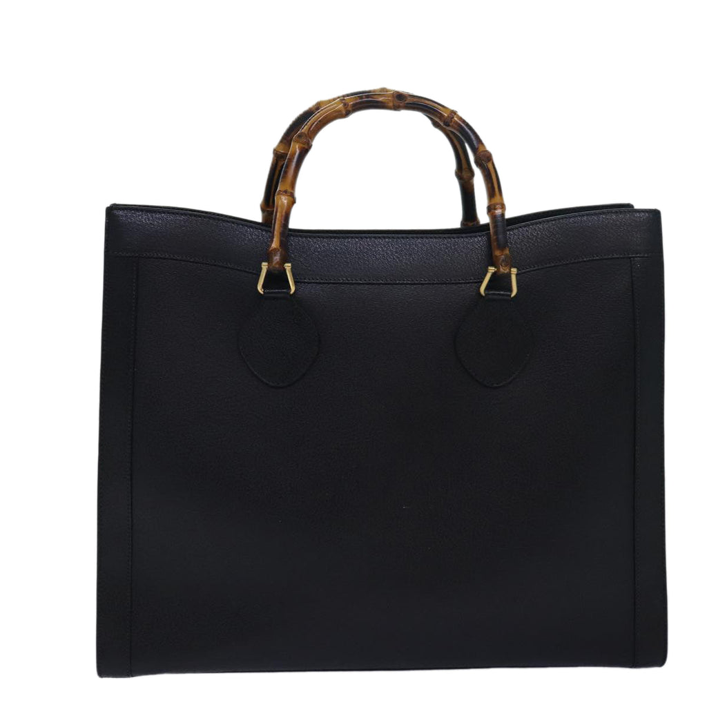 GUCCI Bamboo Hand Bag Leather Black 002 1186 0250 bs15616