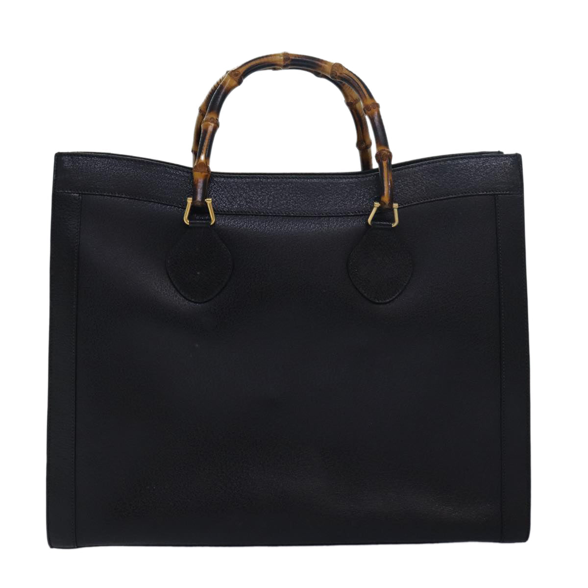 GUCCI Bamboo Hand Bag Leather Black 002 1186 0250 bs15616