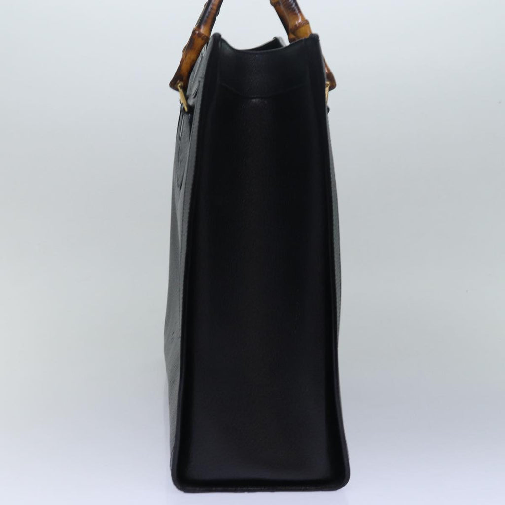 GUCCI Bamboo Hand Bag Leather Black 002 1186 0250 bs15616