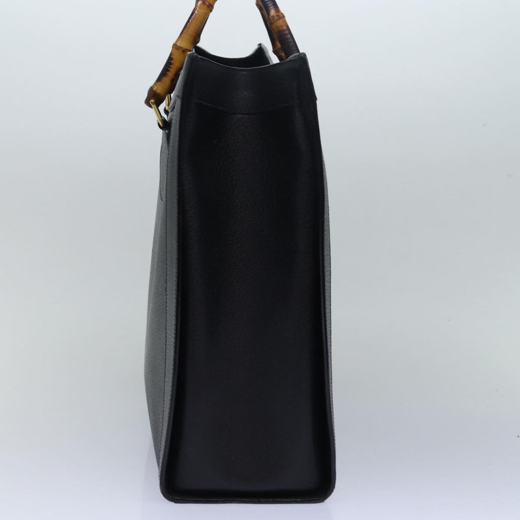GUCCI Bamboo Hand Bag Leather Black 002 1186 0250 bs15616