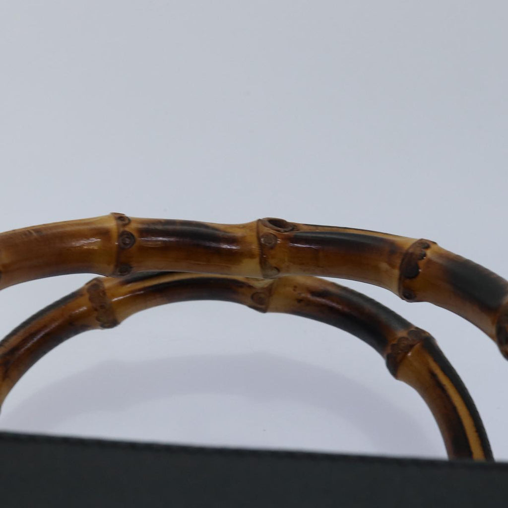 GUCCI Bamboo Hand Bag Leather Black 002 1186 0250 bs15616