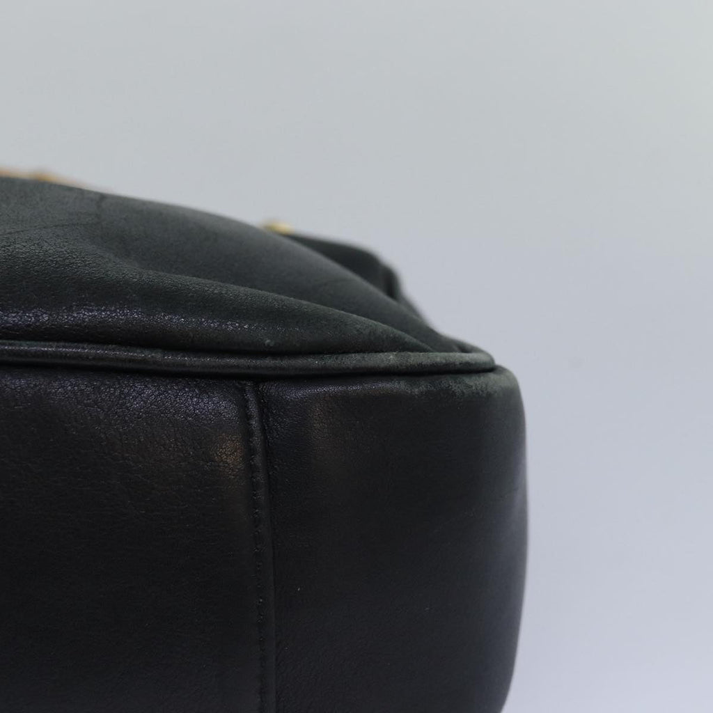 GUCCI Bamboo Hand Bag Leather Black 001 1638 bs15617