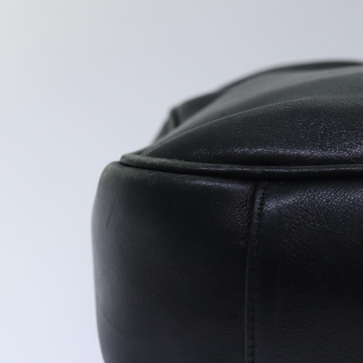 GUCCI Bamboo Hand Bag Leather Black 001 1638 bs15617