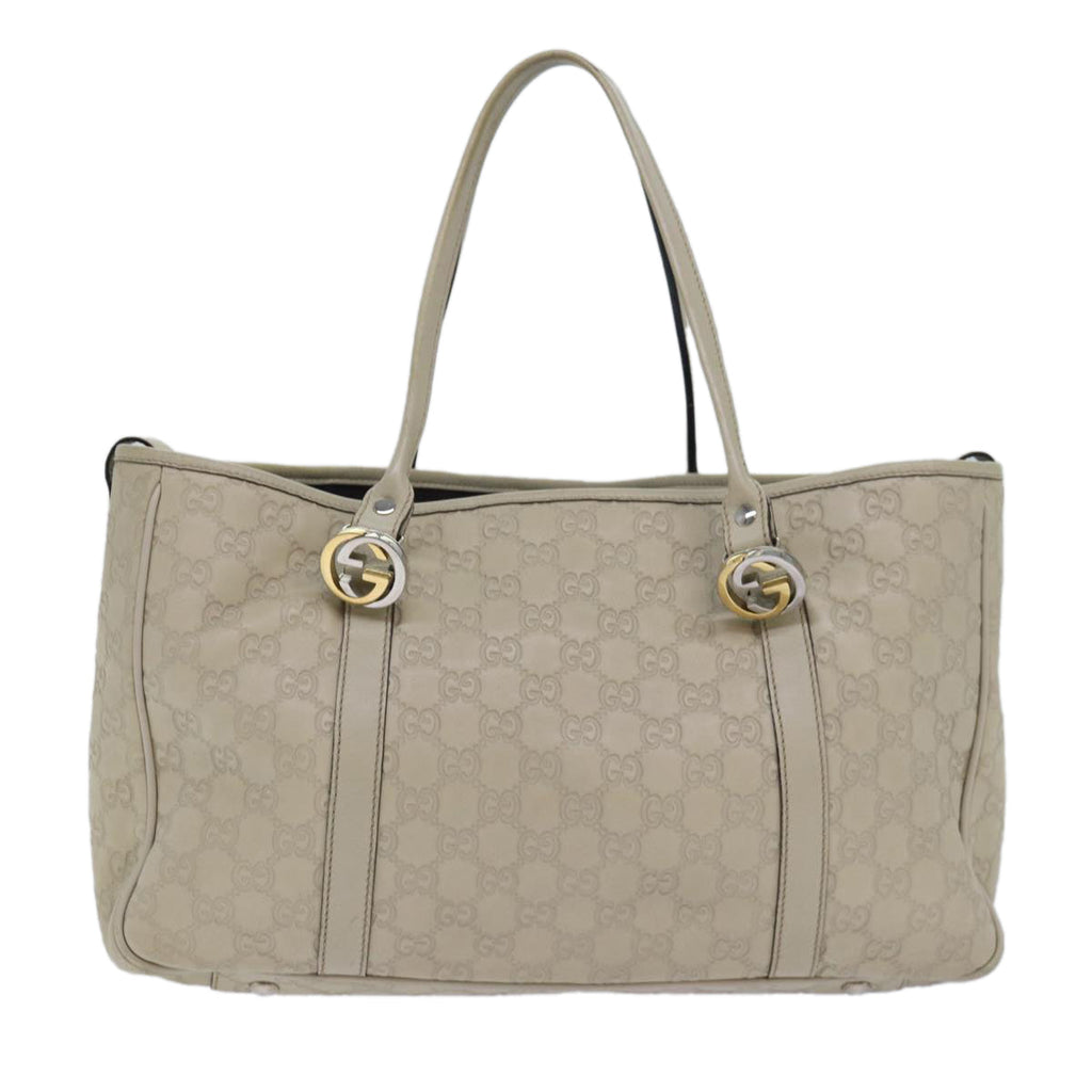 GUCCI GG Canvas GG Twins Guccissima Tote Bag White bs15619