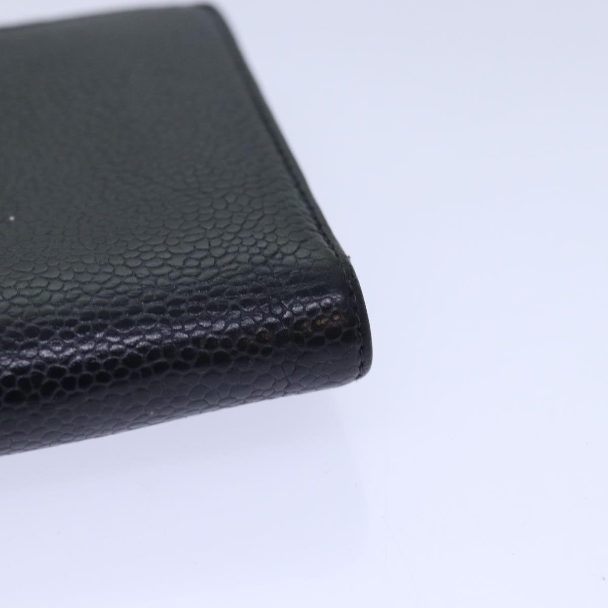 CHANEL COCO Mark Wallet Caviar Skin Black CC bs15652