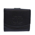 CHANEL COCO Mark Wallet Caviar Skin Black CC bs15652