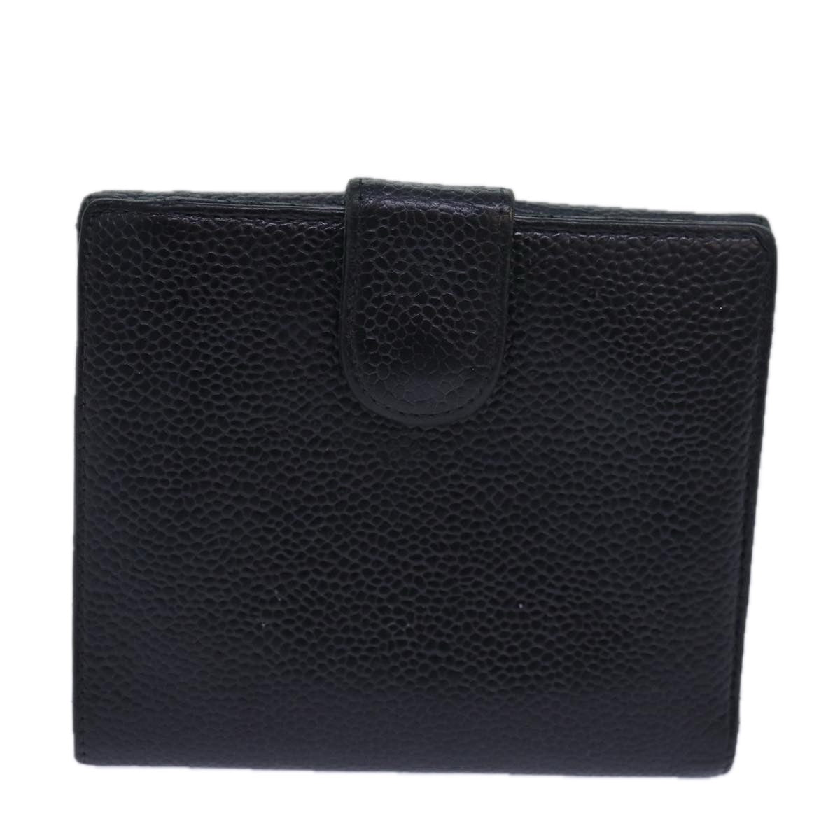 CHANEL COCO Mark Wallet Caviar Skin Black CC bs15652