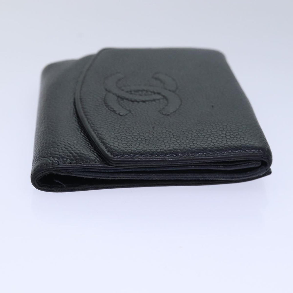 CHANEL COCO Mark Wallet Caviar Skin Black CC bs15652