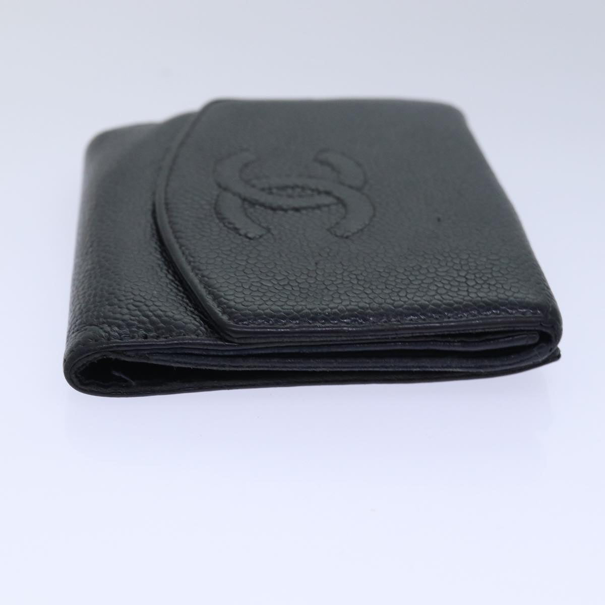 CHANEL COCO Mark Wallet Caviar Skin Black CC bs15652