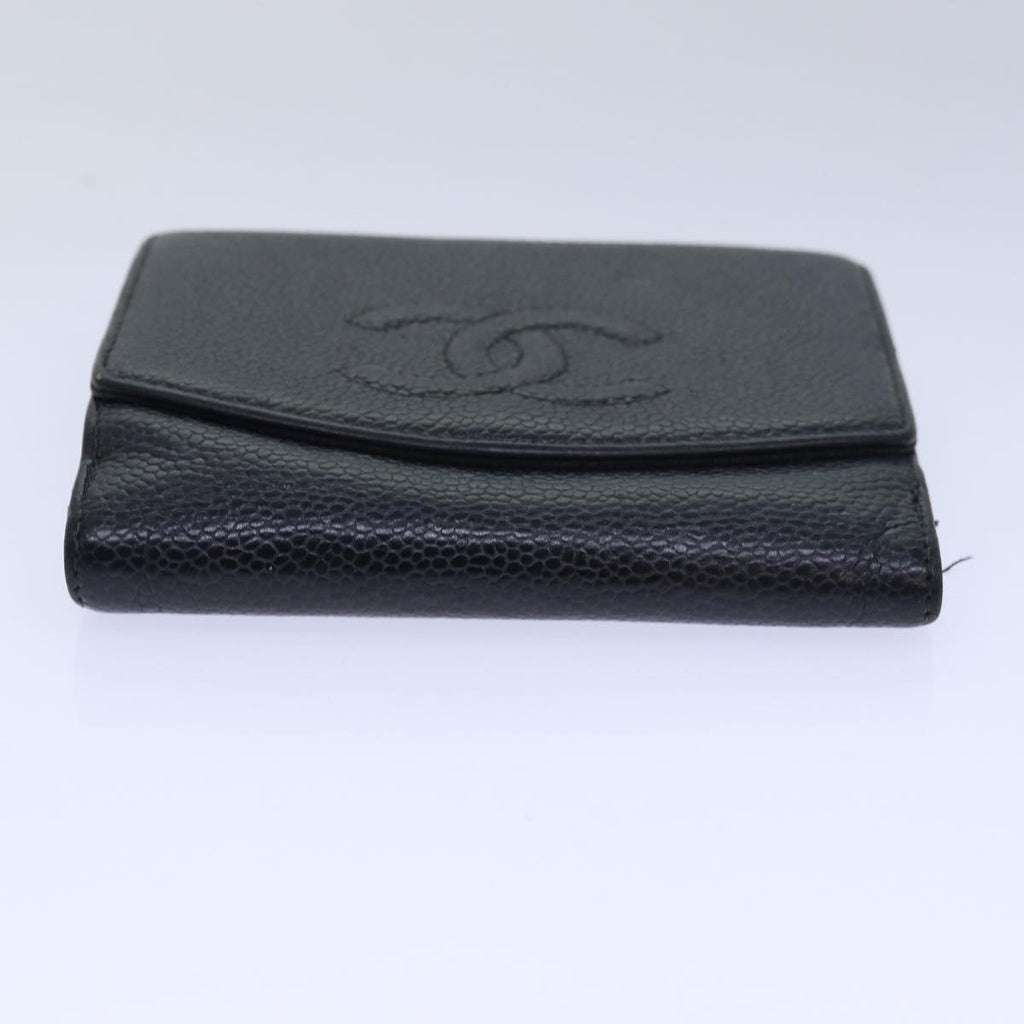 CHANEL COCO Mark Wallet Caviar Skin Black CC bs15652