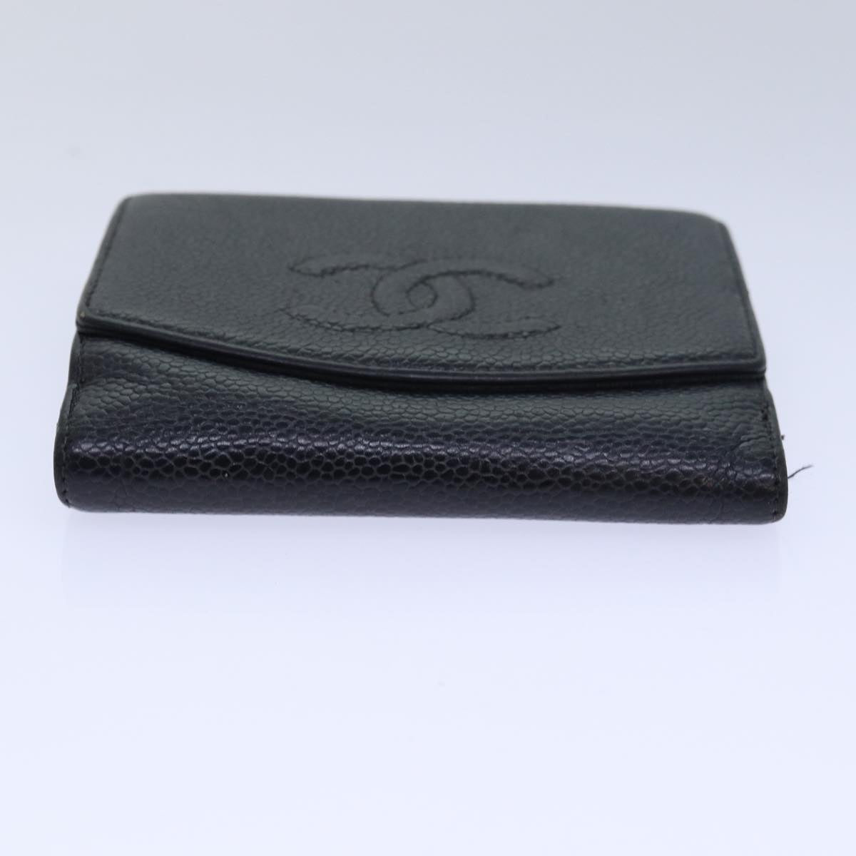 CHANEL COCO Mark Wallet Caviar Skin Black CC bs15652