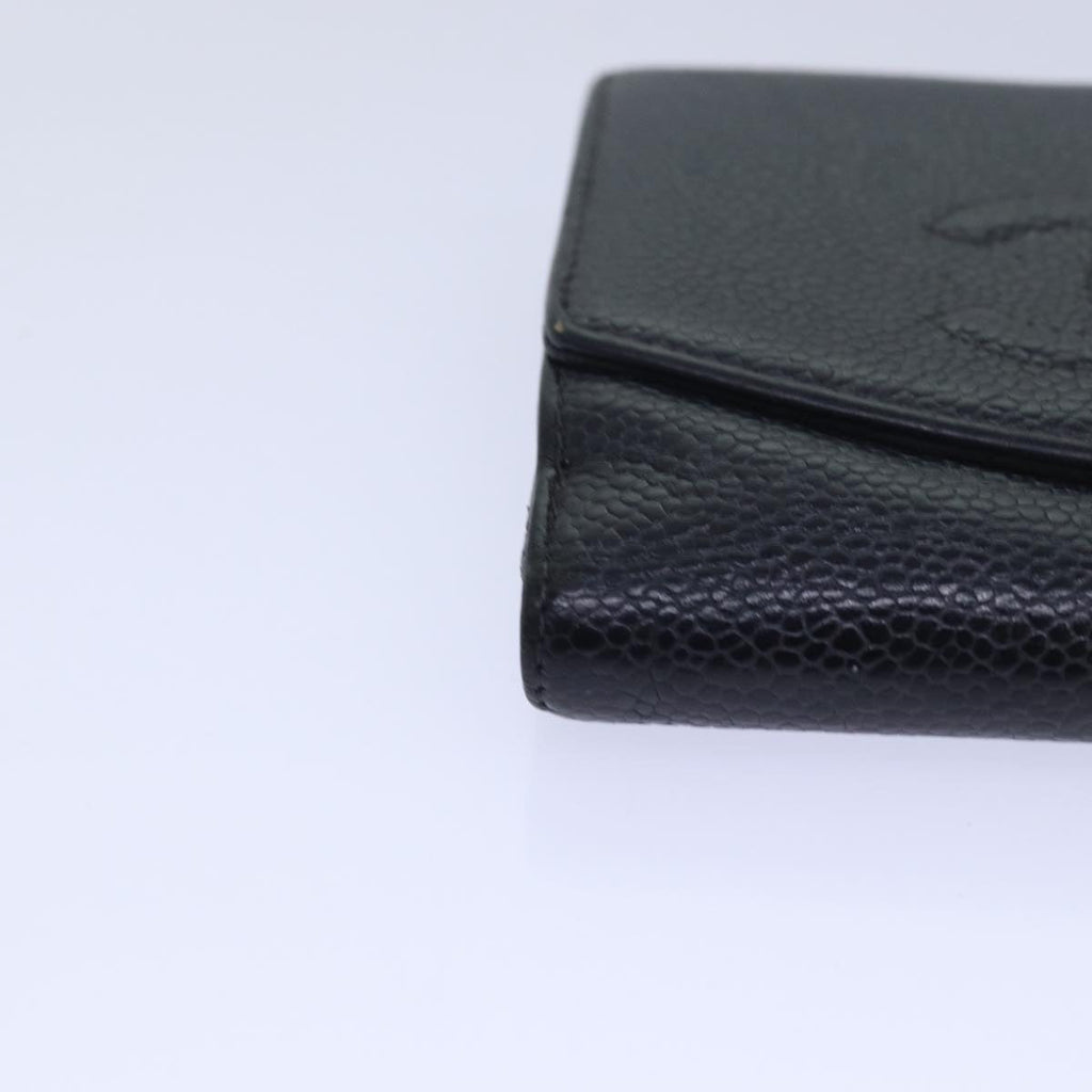 CHANEL COCO Mark Wallet Caviar Skin Black CC bs15652