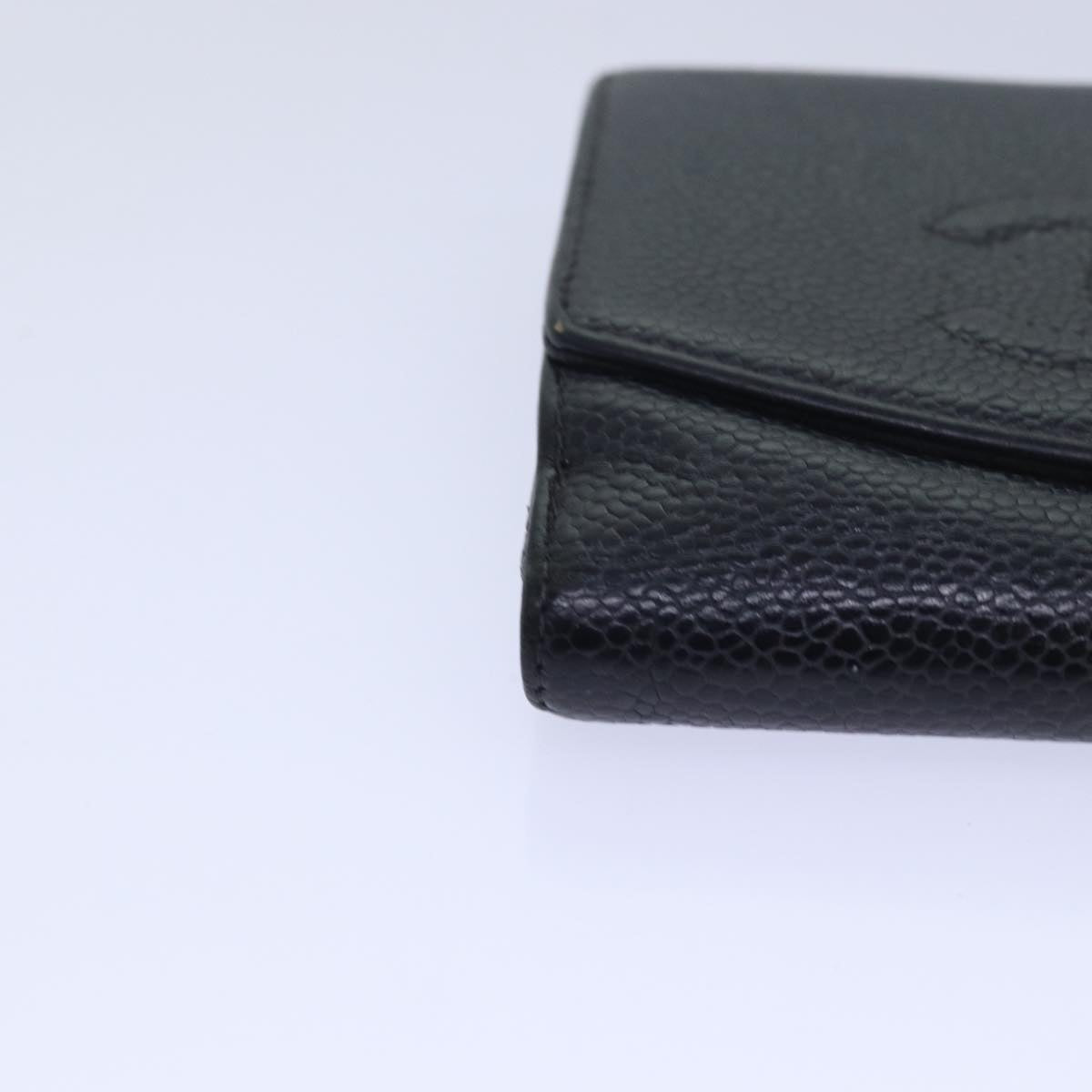 CHANEL COCO Mark Wallet Caviar Skin Black CC bs15652