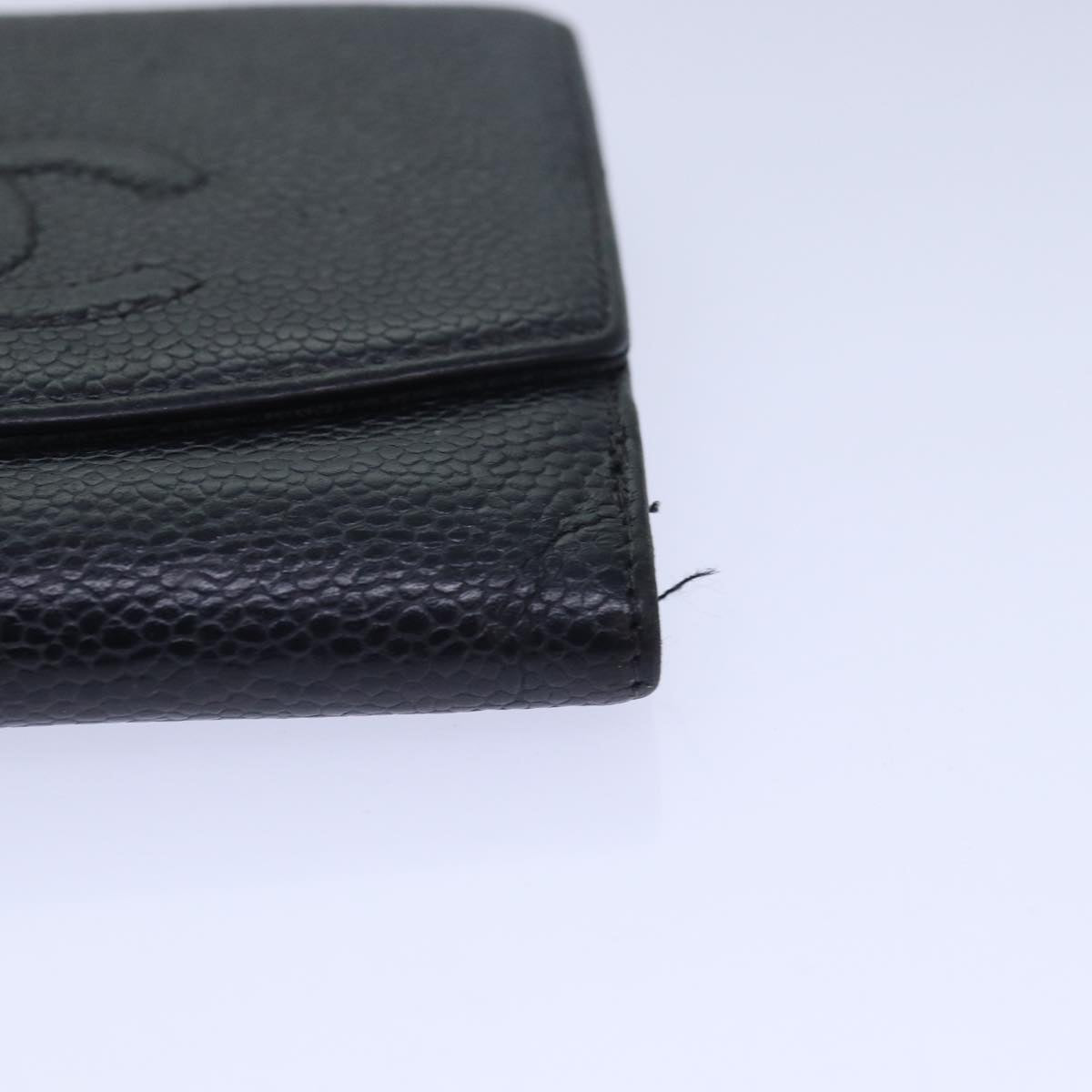 CHANEL COCO Mark Wallet Caviar Skin Black CC bs15652