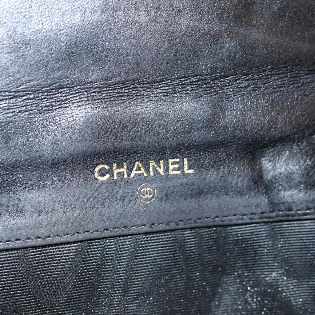 CHANEL Wallet Leather Black CC bs15653