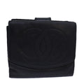 CHANEL Wallet Leather Black CC bs15653