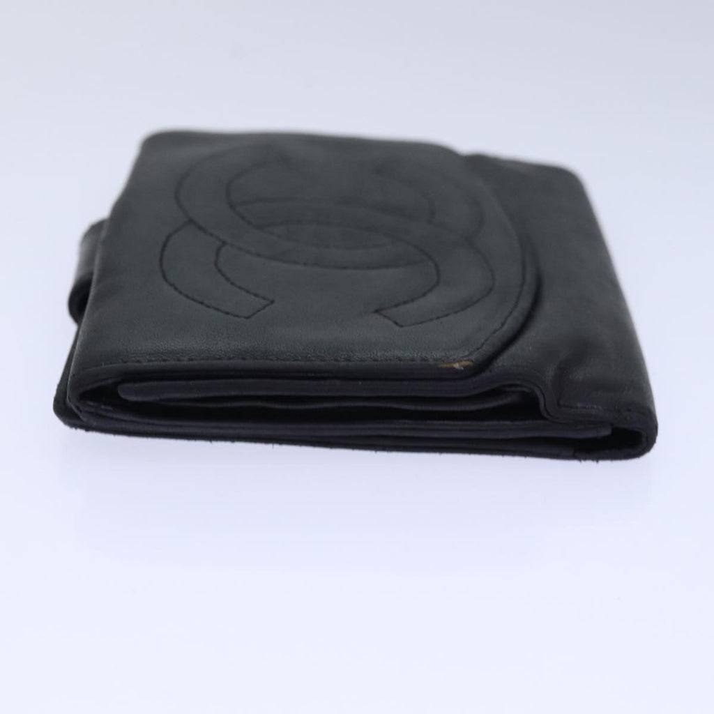 CHANEL Wallet Leather Black CC bs15653