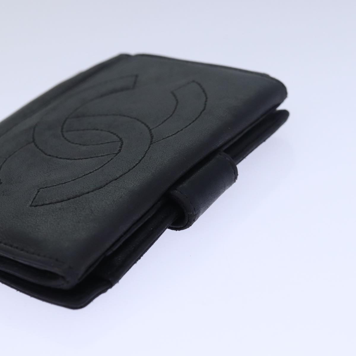 CHANEL Wallet Leather Black CC bs15653