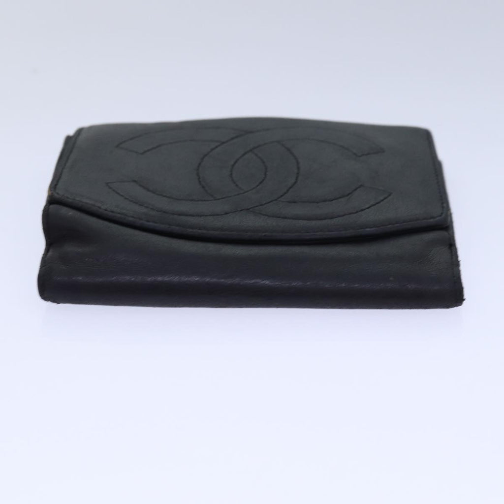 CHANEL Wallet Leather Black CC bs15653