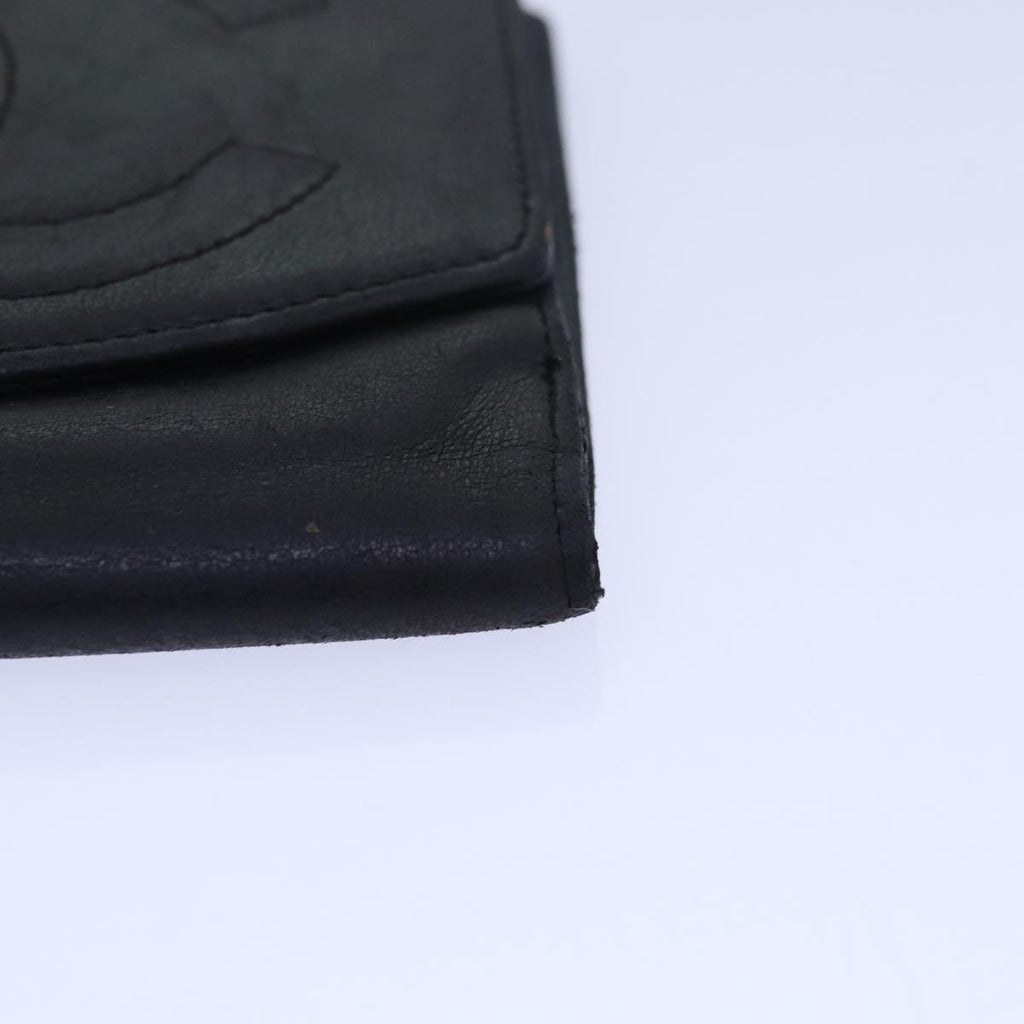 CHANEL Wallet Leather Black CC bs15653
