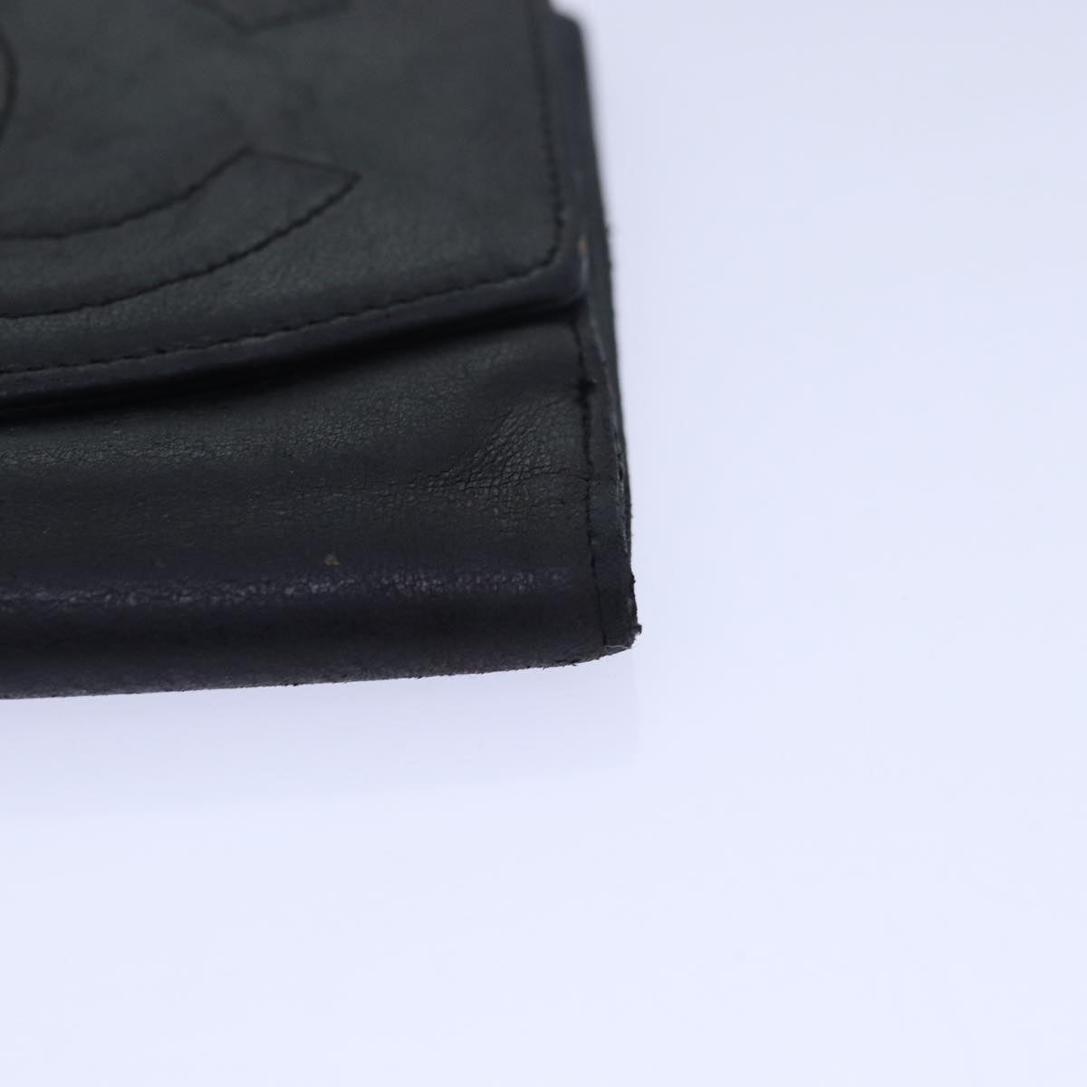CHANEL Wallet Leather Black CC bs15653