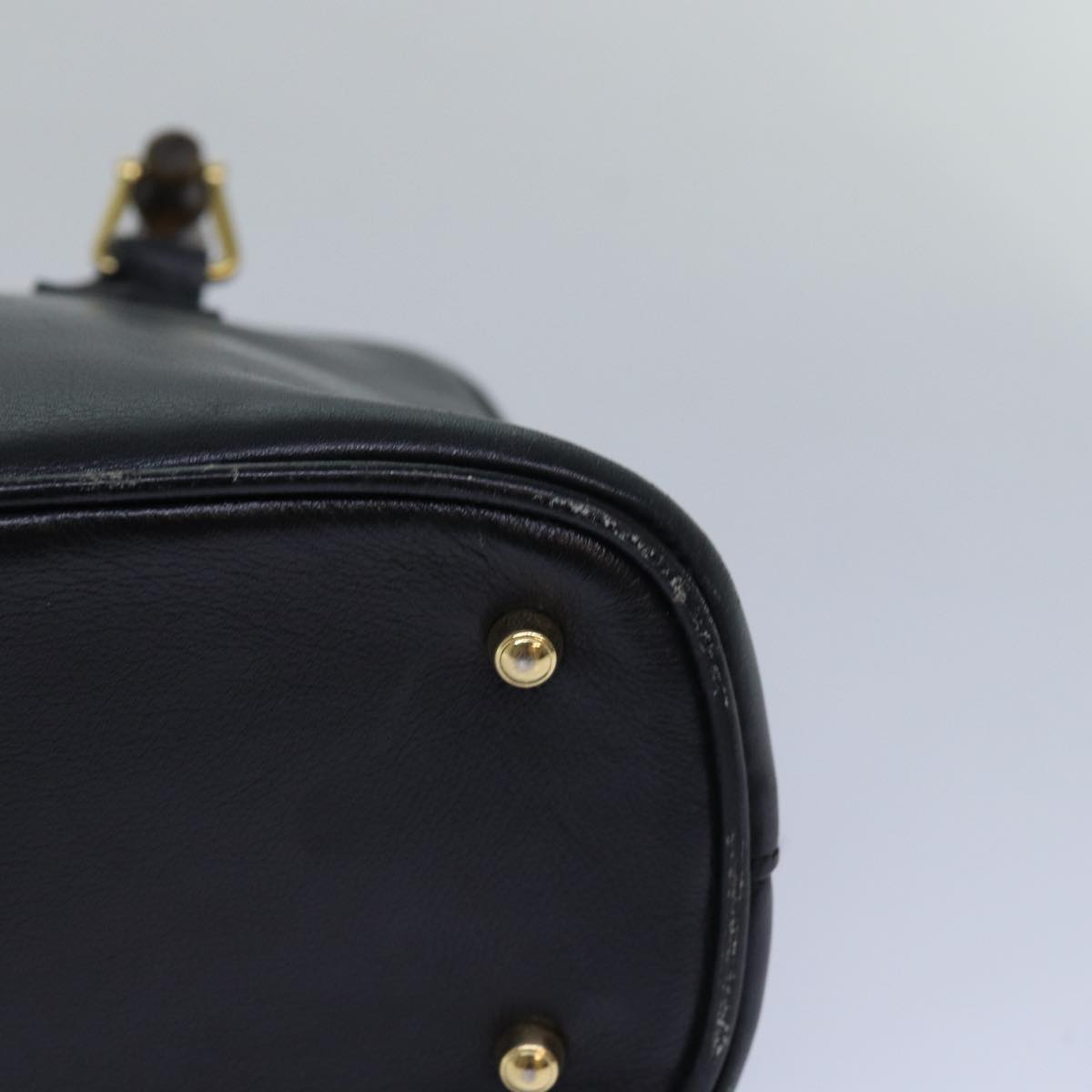 GUCCI Bamboo Hand Bag Leather Black 000 122 0290 bs15679