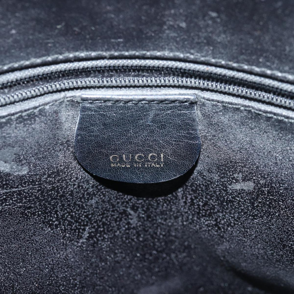 GUCCI Bamboo Hand Bag Leather Black 000 122 0290 bs15679